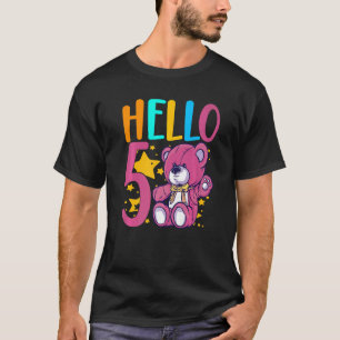 Camiseta Olá 5 Aniversário Para Crianças De 5 Anos