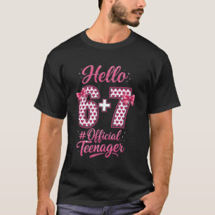 Camiseta Olá 6 Mais 7 Oficial Adolescente Aniversário de 13
