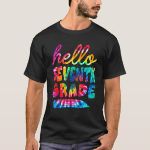 Camiseta Olá 7ª Série Tie Dye Estudantes Crianças Professor