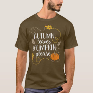 Camiseta Olá, Abate de Abóbora Folha de outono Folhas e Abó