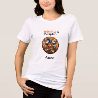 Camiseta Olá Abóbora Assustadora de Halloween
