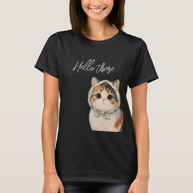 Camiseta Olá aí gato fofo  (Frente)