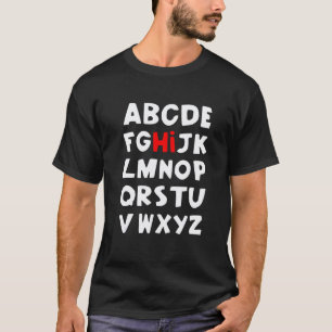 Camiseta Olá Alfabeto De Volta à Escola Pré K Jardim de Inf