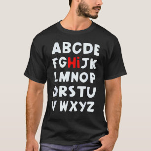 Camiseta Olá Alfabeto De Volta à Escola Pré K Jardim de Inf