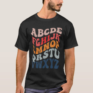 Camiseta Olá Alfabeto De Volta à Escola Pré K Jardim de Inf