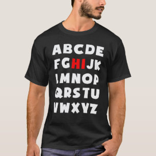 Camiseta Olá Alfabeto Pré K Jardim de Infância De Volta à E