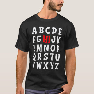 Camiseta Olá Alfabeto Volta às Aulas Pré-K Jardim de Infânc