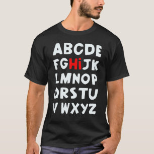 Camiseta Olá Alfabeto Volta às Aulas Pré K Jardim de Infânc