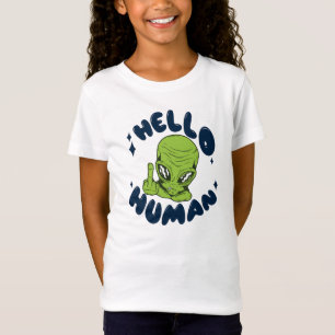 Camiseta Olá, Alienígena engraçada humana