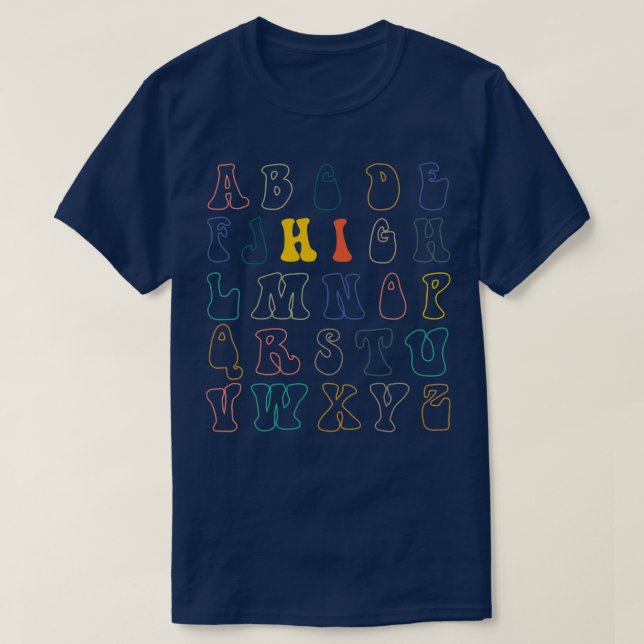 Camiseta Olá, Alphabet Engraçado, Antes Do Jardim De Infânc (Frente do Design)
