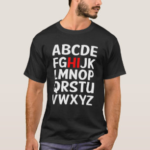 Camiseta Olá, Alphabet Pre K Vintage Infantil Bac