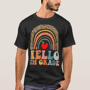 CAMISETA OLÁ AO PROFESSOR LEOPARD RAINBOW DA 7 DE HELLO DE 