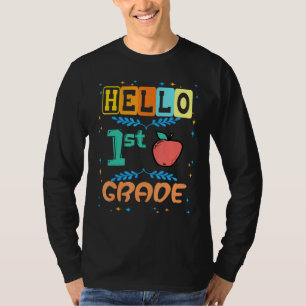 Camiseta Olá, Apple Do Primeiro Dia Da rua Para Estudantes 