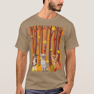 Camiseta Olá Autumn Chihuahua Maple Leaf Fall Pumpkin Men