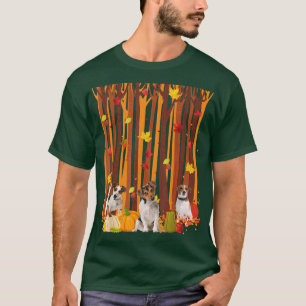 Camiseta Olá Autumn Jack Russell Maple Leaf Fall Pumpkin