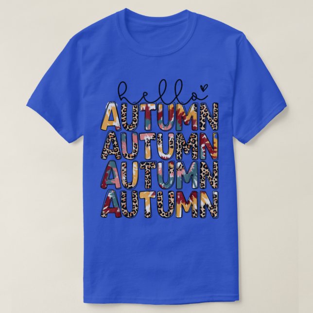 Camiseta Olá Autumn Leopard Só Uma Menina Que Adora Cair (Frente do Design)