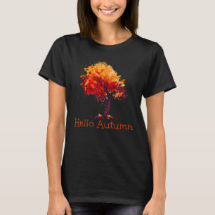 Camiseta Olá, Autumn Red Tree Season