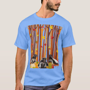 Camiseta Olá Autumn Shunk Maple Leaf Fall Pumpkin Mens Wo