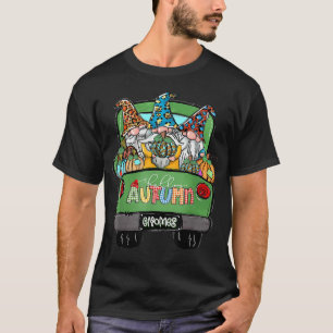 Camiseta Olá Autumn Truck Gnomos Pumpkin Fall Foles
