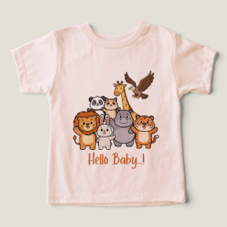 Camiseta Olá Bebê Animais da Floresta Lindos Berçário Bebê