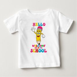 Camiseta olá, bem-vindo de volta à escola 