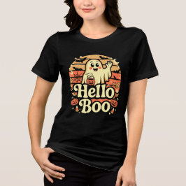 Camiseta Olá Boo Fantasma Fofo