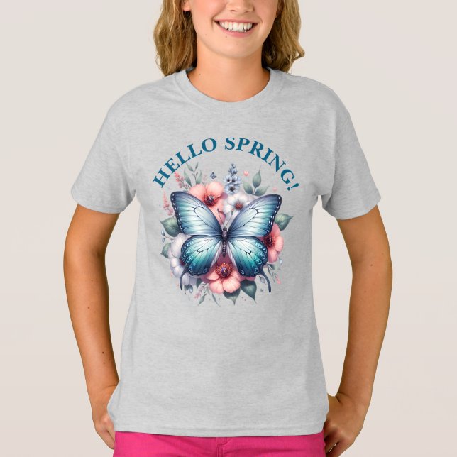 Camiseta Olá Borboleta da Primavera-96282 (Frente)