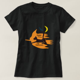 Camiseta Olá Bruxa - Imagem do Dia das Bruxas Feliz Laranja