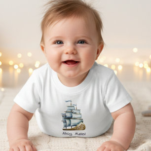 Camiseta Olá camarada Bebê náutico