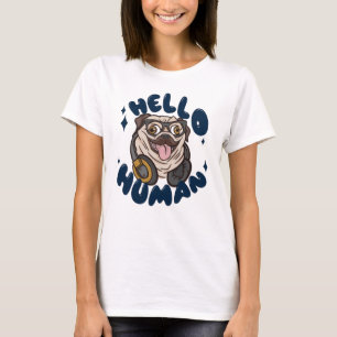 Camiseta Olá, cão-gato humano