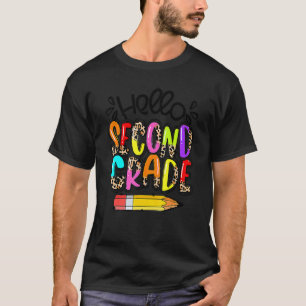 Camiseta Olá Chá de Volta às Aulas Boho Leopardo Segunda Sé