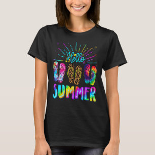 Camiseta Olá Chinelos de férias de verão Raparigas de praia