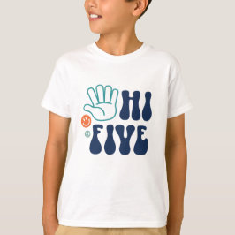 Camiseta Olá Cinco! Faixa Retrô 5º Aniversário