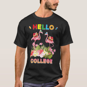 Camiseta Olá, College Flamingo, Bem-Vindo De Volta À Escola
