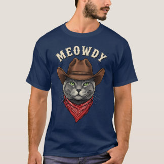 Camiseta Olá Cowboy Gato Ocidental Engraçado Cowpoke Gatinh