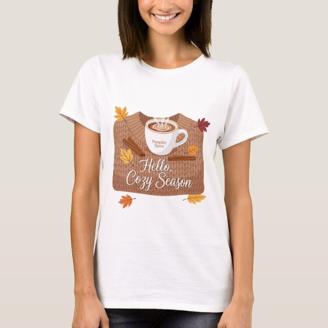 Camiseta Olá Cozy Season Autumn Art (Frente)