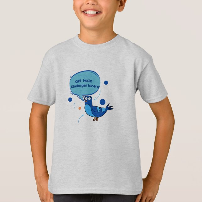 Camiseta Olá, Criadores De Infância, Pombo De Volta À Escol (Frente)