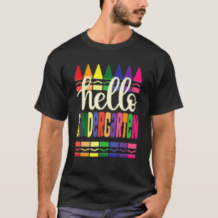 Camiseta Olá Crianças do jardim de infância, Kinder, de vol