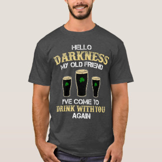 Camiseta Olá Darkness Meu velho amigo Irlandês Shamrock Bee