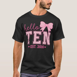 Camiseta Olá Dez Est 2016 Coquete Laço 10º Aniversário
