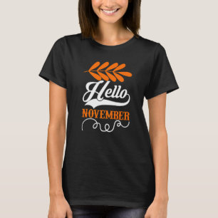 Camiseta Olá Dia de Ação de Graças de novembro