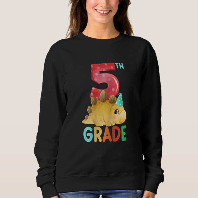 Camiseta Olá, Dinossauro De Grau 5 De Volta À Escola (Frente)