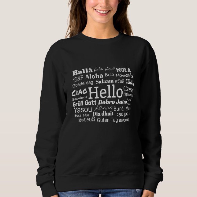 Camiseta Olá Em Diferentes Línguas Multilinguismo (Frente)