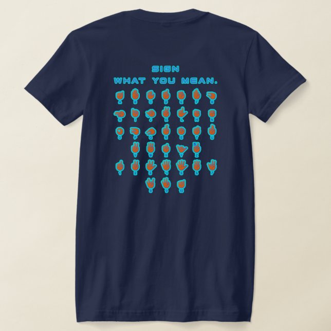 Camiseta Olá em linguagem de sinais (Postura das costas)