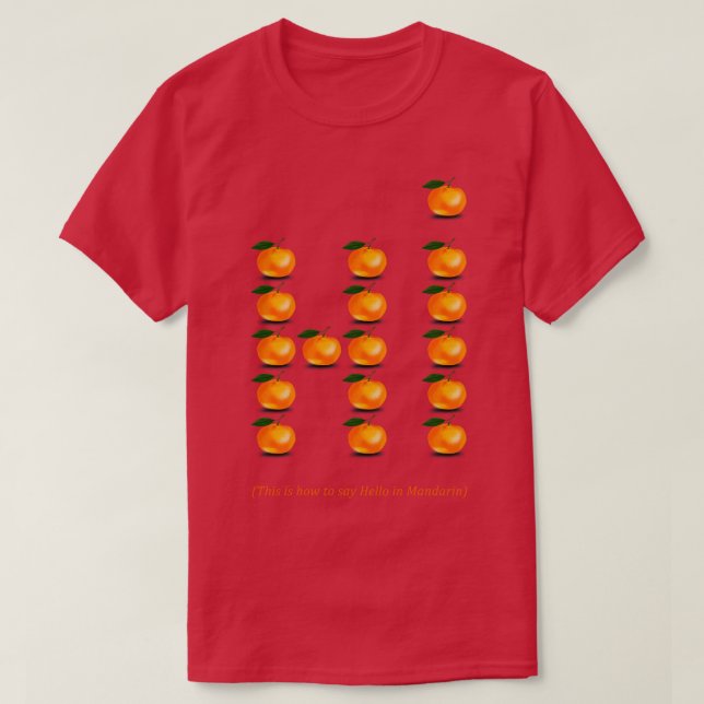 Camiseta Olá em mandarim, mas não em chinês (Frente do Design)