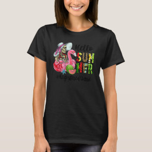 Camiseta Olá Enfermeira Registrada Flutuante Flamingo Cavei