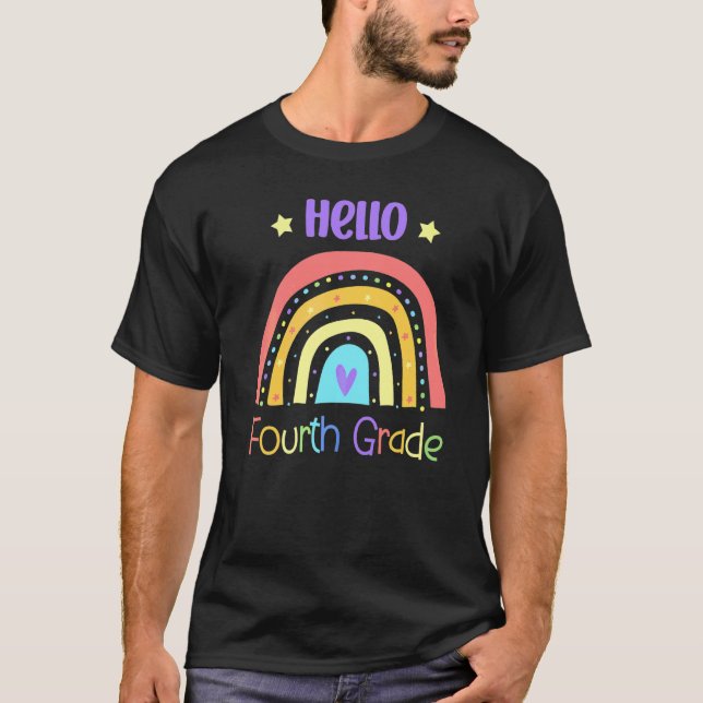 Camiseta Olá Equipe Arco-íris do Quarto Ano 4ª Série   (Frente)