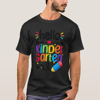 Camiseta Olá Equipe de Jardim de Infância De Volta à Escola