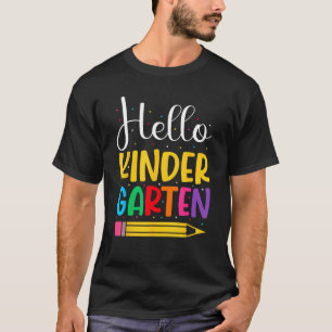 Camiseta Olá Equipe de Jardim de Infância Kinder Feliz Prim