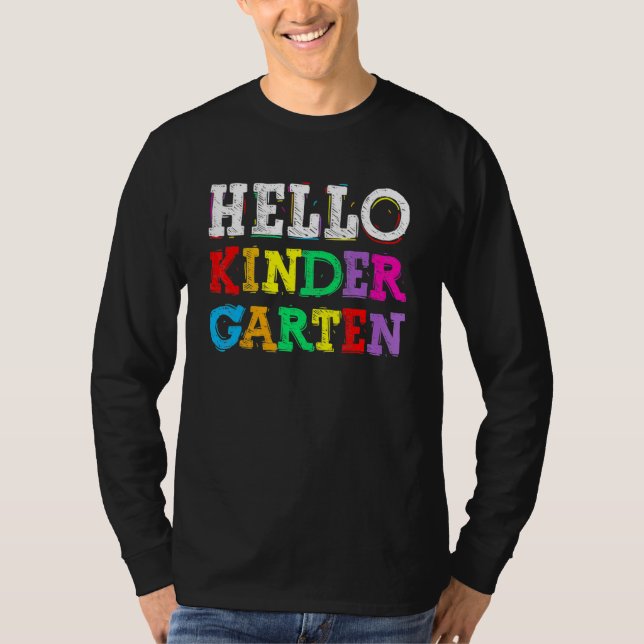 Camiseta Olá Equipe de Jardim de Infância Kinder Volta às A (Frente)